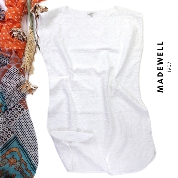 New Madewell Ivory White Smock Dress Sz M